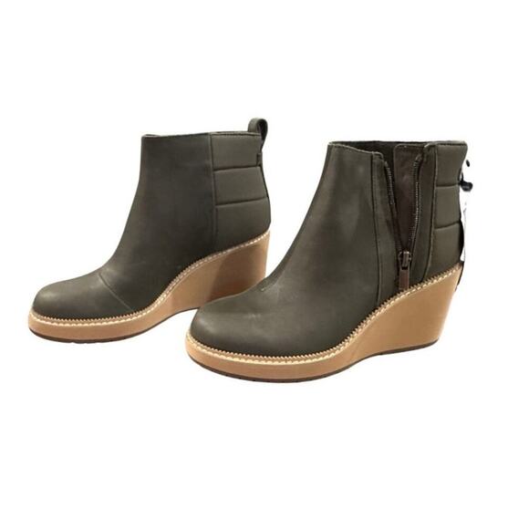 TOMS Raven Wedge Bootie in Olive Size 6 NWT - Picture 15 of 16